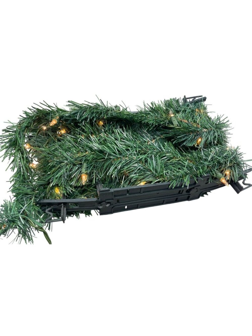 Christmas clear lighted pink artificial garland green decoration READ